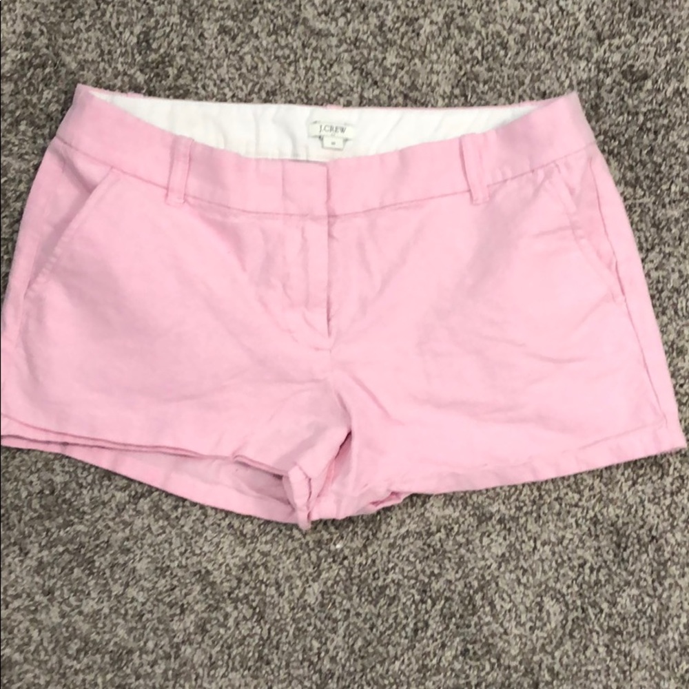 Pink J. Crew chino shorts. Never worn. Size 10.